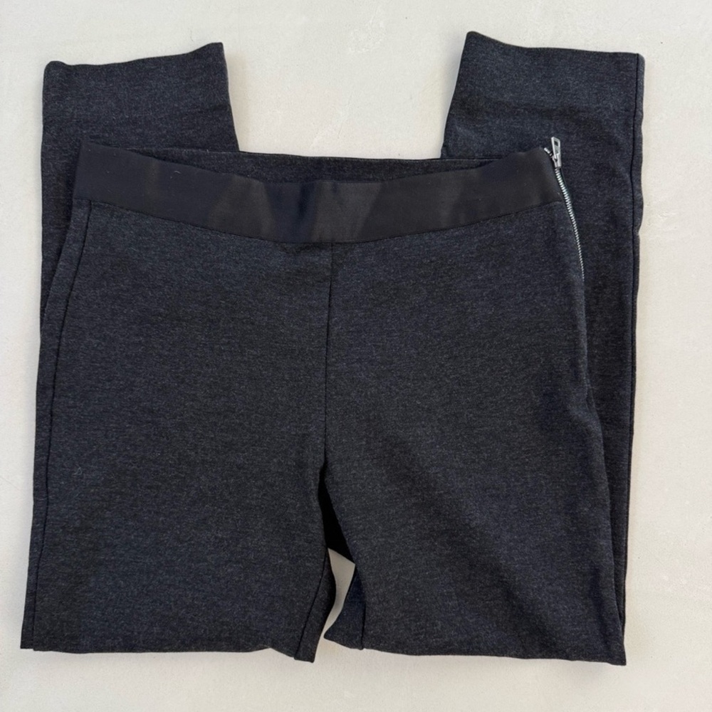 Everlane Gray Ponte Crop Side Zip Leggings 6